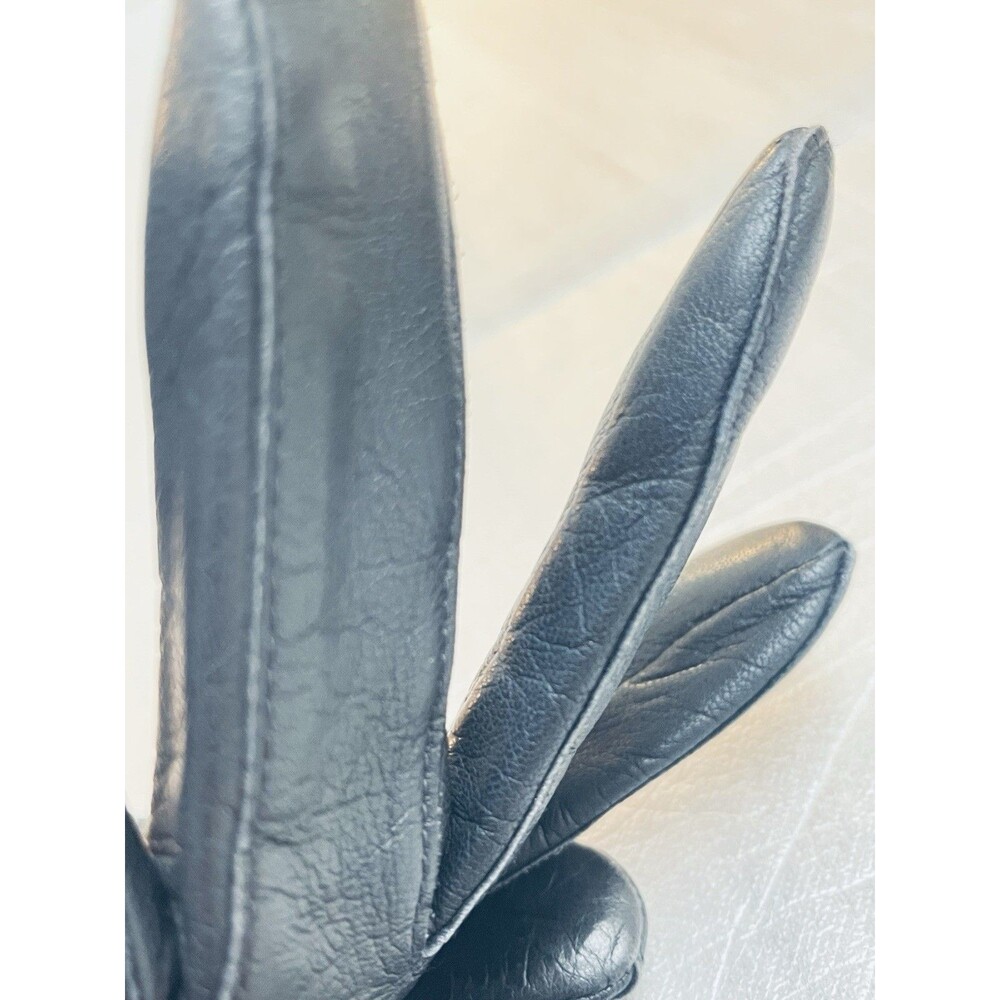VTG Fownes Leather Gloves Women’s XL Thinsulate Fleece Lined Black Dark Gray - Picture 12 of 12